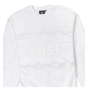 VAST White Crewneck Men's or Unisex Sweater